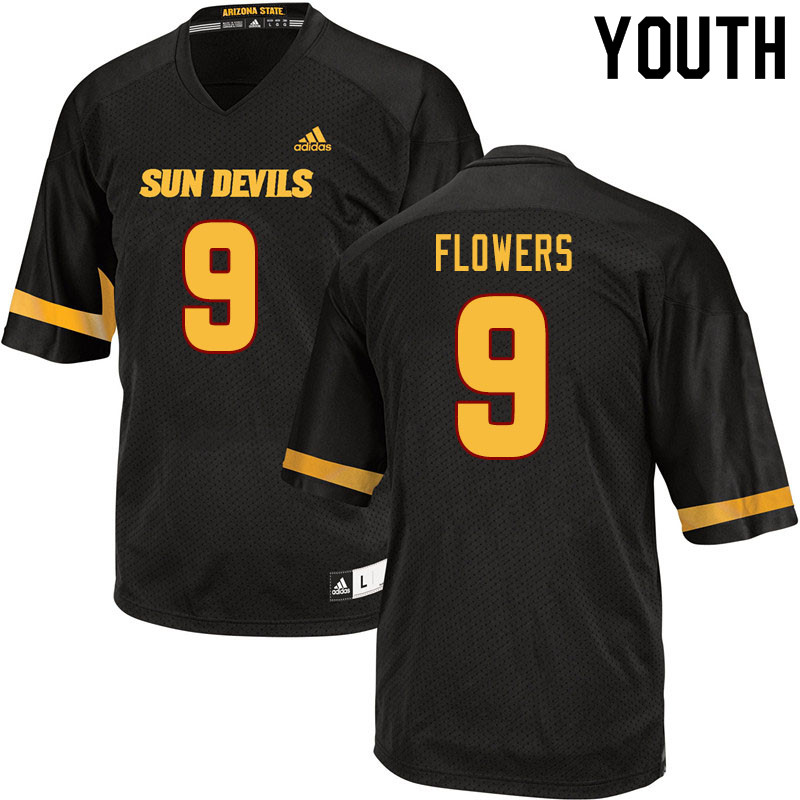Youth #9 Demetrious Flowers Arizona State Sun Devils College Football Jerseys Sale-Black - Click Image to Close
